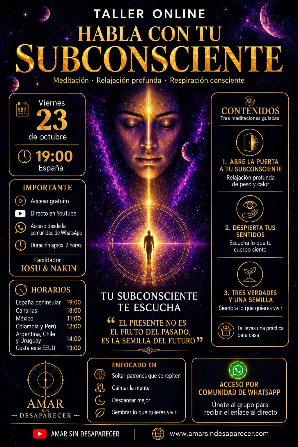 Cartel Taller Online · Habla con tu Subconsciente