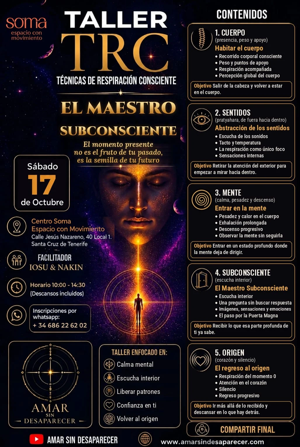 Cartel Taller TRC · El Maestro Subconsciente
