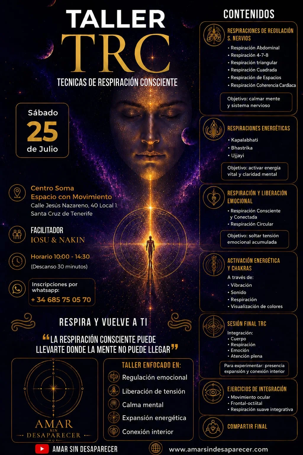 Cartel Taller TRC · Técnicas de Respiración Consciente